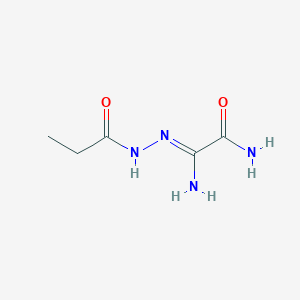 molecular formula C5H10N4O2 B052279 2-Imino-2-(2-propanylhydrazino)acetamide CAS No. 112032-69-6