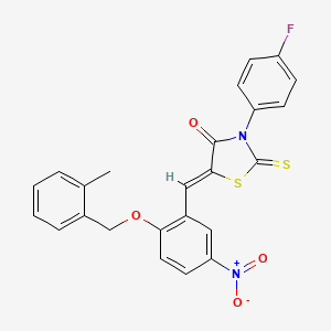 molecular formula C24H17FN2O4S2 B5227903 3-(4-fluorophenyl)-5-{2-[(2-methylbenzyl)oxy]-5-nitrobenzylidene}-2-thioxo-1,3-thiazolidin-4-one 