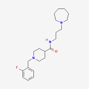 molecular formula C22H34FN3O B5227907 N-[3-(1-azepanyl)propyl]-1-(2-fluorobenzyl)-4-piperidinecarboxamide 