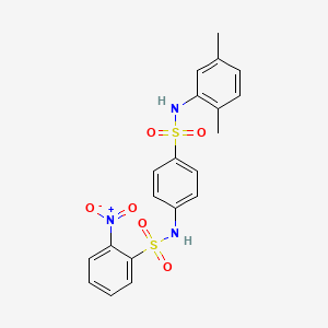 molecular formula C20H19N3O6S2 B5227920 N-(4-{[(2,5-dimethylphenyl)amino]sulfonyl}phenyl)-2-nitrobenzenesulfonamide 