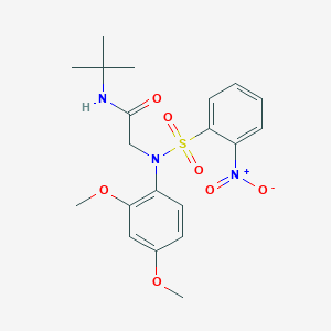molecular formula C20H25N3O7S B5227940 N~1~-(tert-butyl)-N~2~-(2,4-dimethoxyphenyl)-N~2~-[(2-nitrophenyl)sulfonyl]glycinamide 