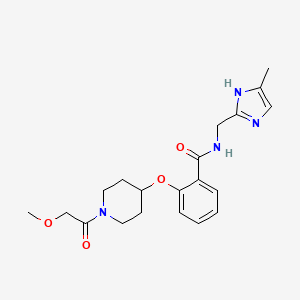 molecular formula C20H26N4O4 B5227948 2-{[1-(methoxyacetyl)-4-piperidinyl]oxy}-N-[(4-methyl-1H-imidazol-2-yl)methyl]benzamide 