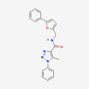 molecular formula C21H18N4O2 B5227998 5-methyl-1-phenyl-N-[(5-phenyl-2-furyl)methyl]-1H-1,2,3-triazole-4-carboxamide 