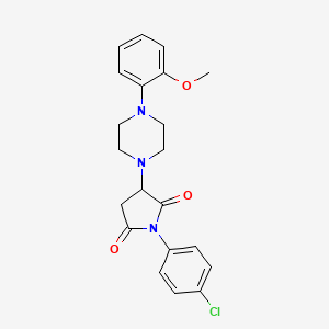 molecular formula C21H22ClN3O3 B5228003 1-(4-chlorophenyl)-3-[4-(2-methoxyphenyl)-1-piperazinyl]-2,5-pyrrolidinedione 