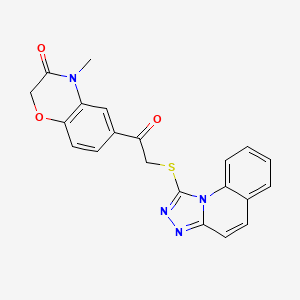 molecular formula C21H16N4O3S B5228014 4-methyl-6-[([1,2,4]triazolo[4,3-a]quinolin-1-ylthio)acetyl]-2H-1,4-benzoxazin-3(4H)-one 