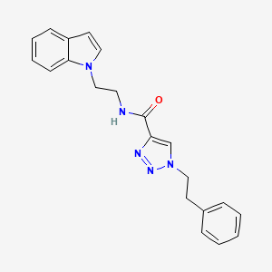 molecular formula C21H21N5O B5228024 N-[2-(1H-indol-1-yl)ethyl]-1-(2-phenylethyl)-1H-1,2,3-triazole-4-carboxamide 