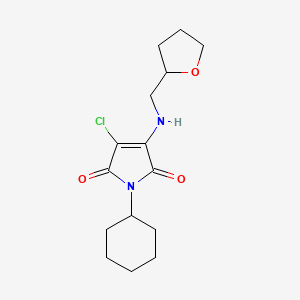 molecular formula C15H21ClN2O3 B5228040 3-chloro-1-cyclohexyl-4-[(tetrahydro-2-furanylmethyl)amino]-1H-pyrrole-2,5-dione 