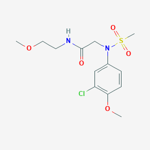 molecular formula C13H19ClN2O5S B5228078 N~2~-(3-chloro-4-methoxyphenyl)-N~1~-(2-methoxyethyl)-N~2~-(methylsulfonyl)glycinamide 