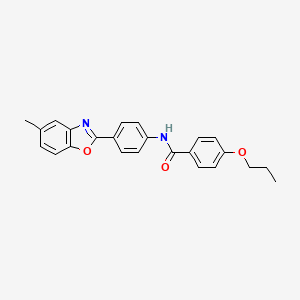 molecular formula C24H22N2O3 B5228091 N-[4-(5-methyl-1,3-benzoxazol-2-yl)phenyl]-4-propoxybenzamide 