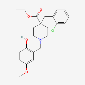 molecular formula C23H28ClNO4 B5228099 ethyl 4-(2-chlorobenzyl)-1-(2-hydroxy-5-methoxybenzyl)-4-piperidinecarboxylate 