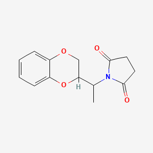 molecular formula C14H15NO4 B5228115 1-[1-(2,3-dihydro-1,4-benzodioxin-2-yl)ethyl]-2,5-pyrrolidinedione 