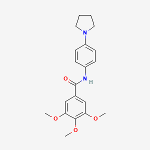 molecular formula C20H24N2O4 B5228136 3,4,5-trimethoxy-N-[4-(1-pyrrolidinyl)phenyl]benzamide 