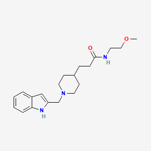 molecular formula C20H29N3O2 B5228157 3-[1-(1H-indol-2-ylmethyl)-4-piperidinyl]-N-(2-methoxyethyl)propanamide 