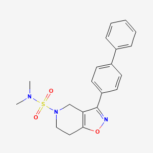 molecular formula C20H21N3O3S B5228173 3-(4-biphenylyl)-N,N-dimethyl-6,7-dihydroisoxazolo[4,5-c]pyridine-5(4H)-sulfonamide 