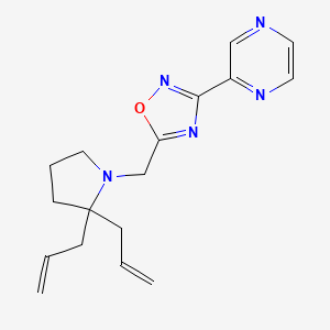molecular formula C17H21N5O B5228181 2-{5-[(2,2-diallyl-1-pyrrolidinyl)methyl]-1,2,4-oxadiazol-3-yl}pyrazine 