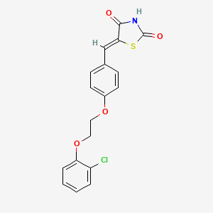 molecular formula C18H14ClNO4S B5228188 5-{4-[2-(2-chlorophenoxy)ethoxy]benzylidene}-1,3-thiazolidine-2,4-dione 