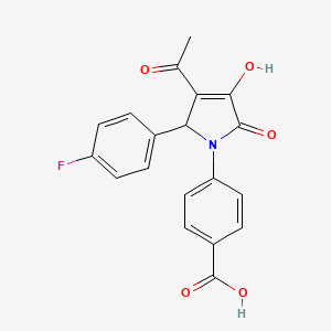 molecular formula C19H14FNO5 B5228195 4-[3-acetyl-2-(4-fluorophenyl)-4-hydroxy-5-oxo-2,5-dihydro-1H-pyrrol-1-yl]benzoic acid 