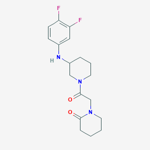 molecular formula C18H23F2N3O2 B5228246 1-(2-{3-[(3,4-difluorophenyl)amino]-1-piperidinyl}-2-oxoethyl)-2-piperidinone 