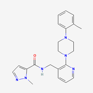 molecular formula C22H26N6O B5228270 1-methyl-N-({2-[4-(2-methylphenyl)-1-piperazinyl]-3-pyridinyl}methyl)-1H-pyrazole-5-carboxamide 