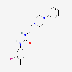 molecular formula C20H25FN4O B5228278 N-(3-fluoro-4-methylphenyl)-N'-[2-(4-phenyl-1-piperazinyl)ethyl]urea 