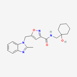 molecular formula C20H24N4O3 B5228280 N-[(1-hydroxycyclohexyl)methyl]-5-[(2-methyl-1H-benzimidazol-1-yl)methyl]-3-isoxazolecarboxamide 