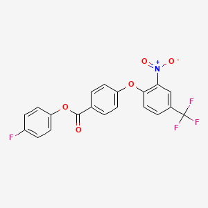 molecular formula C20H11F4NO5 B5228283 4-fluorophenyl 4-[2-nitro-4-(trifluoromethyl)phenoxy]benzoate 