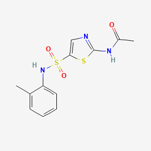 molecular formula C12H13N3O3S2 B5228286 N-(5-{[(2-methylphenyl)amino]sulfonyl}-1,3-thiazol-2-yl)acetamide 