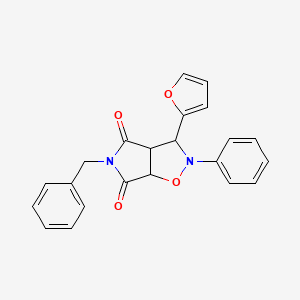 molecular formula C22H18N2O4 B5228291 5-benzyl-3-(2-furyl)-2-phenyldihydro-2H-pyrrolo[3,4-d]isoxazole-4,6(3H,5H)-dione 