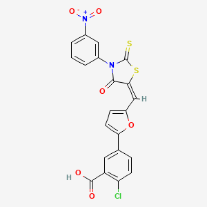 2-chloro-5-(5-{[3-(3-nitrophenyl)-4-oxo-2-thioxo-1,3-thiazolidin-5-ylidene]methyl}-2-furyl)benzoic acid