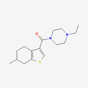 molecular formula C16H24N2OS B5228318 1-ethyl-4-[(6-methyl-4,5,6,7-tetrahydro-1-benzothien-3-yl)carbonyl]piperazine 