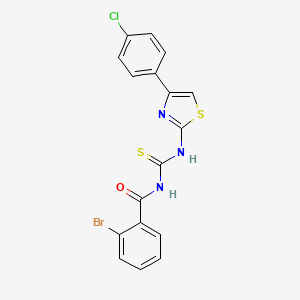 molecular formula C17H11BrClN3OS2 B5228328 2-bromo-N-({[4-(4-chlorophenyl)-1,3-thiazol-2-yl]amino}carbonothioyl)benzamide 