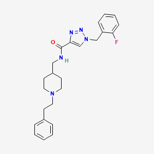 molecular formula C24H28FN5O B5228336 1-(2-fluorobenzyl)-N-{[1-(2-phenylethyl)-4-piperidinyl]methyl}-1H-1,2,3-triazole-4-carboxamide 