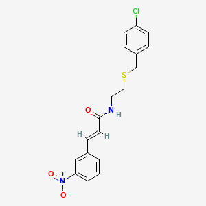 molecular formula C18H17ClN2O3S B5228350 N-{2-[(4-chlorobenzyl)thio]ethyl}-3-(3-nitrophenyl)acrylamide 