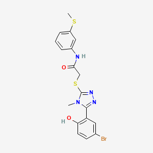 molecular formula C18H17BrN4O2S2 B5228353 2-{[5-(5-bromo-2-hydroxyphenyl)-4-methyl-4H-1,2,4-triazol-3-yl]thio}-N-[3-(methylthio)phenyl]acetamide 