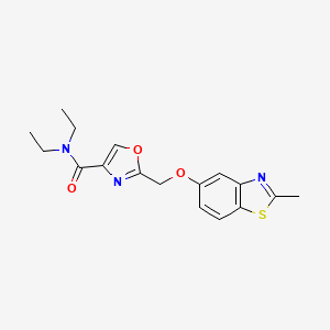 molecular formula C17H19N3O3S B5228389 N,N-diethyl-2-{[(2-methyl-1,3-benzothiazol-5-yl)oxy]methyl}-1,3-oxazole-4-carboxamide 