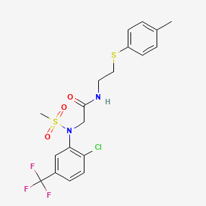 molecular formula C19H20ClF3N2O3S2 B5228408 N~2~-[2-chloro-5-(trifluoromethyl)phenyl]-N~1~-{2-[(4-methylphenyl)thio]ethyl}-N~2~-(methylsulfonyl)glycinamide 