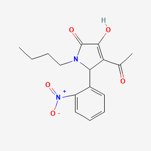 molecular formula C16H18N2O5 B5228430 4-acetyl-1-butyl-3-hydroxy-5-(2-nitrophenyl)-1,5-dihydro-2H-pyrrol-2-one 