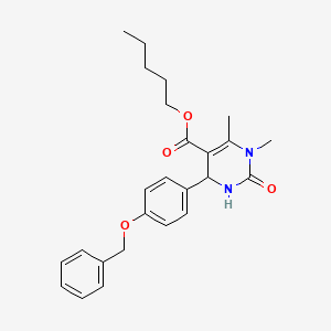 molecular formula C25H30N2O4 B5228435 pentyl 4-[4-(benzyloxy)phenyl]-1,6-dimethyl-2-oxo-1,2,3,4-tetrahydro-5-pyrimidinecarboxylate 