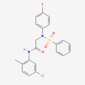 molecular formula C21H18ClFN2O3S B5228446 N~1~-(5-chloro-2-methylphenyl)-N~2~-(4-fluorophenyl)-N~2~-(phenylsulfonyl)glycinamide 