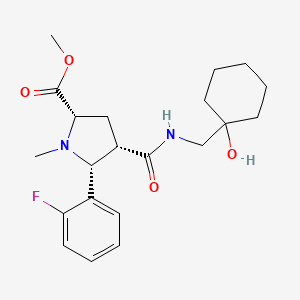molecular formula C21H29FN2O4 B5228454 methyl (2S*,4S*,5R*)-5-(2-fluorophenyl)-4-({[(1-hydroxycyclohexyl)methyl]amino}carbonyl)-1-methyl-2-pyrrolidinecarboxylate 