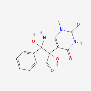 4b,9b-dihydroxy-1-methyl-1,4b,9b,10-tetrahydroindeno[2',1':4,5]pyrrolo[2,3-d]pyrimidine-2,4,5(3H)-trione