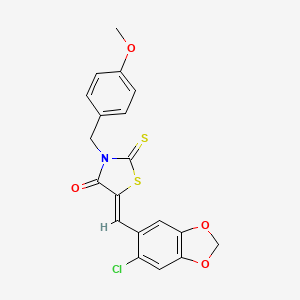 molecular formula C19H14ClNO4S2 B5228484 5-[(6-chloro-1,3-benzodioxol-5-yl)methylene]-3-(4-methoxybenzyl)-2-thioxo-1,3-thiazolidin-4-one 