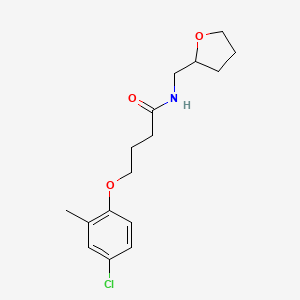 molecular formula C16H22ClNO3 B5228498 4-(4-chloro-2-methylphenoxy)-N-(tetrahydro-2-furanylmethyl)butanamide 