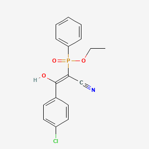molecular formula C17H15ClNO3P B5228500 ethyl [2-(4-chlorophenyl)-1-cyano-2-hydroxyvinyl]phenylphosphinate 