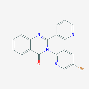 molecular formula C18H11BrN4O B522851 3-(5-溴-2-吡啶基)-2-(3-吡啶基)喹唑啉-4-酮 