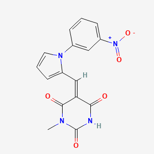 molecular formula C16H12N4O5 B5228515 1-methyl-5-{[1-(3-nitrophenyl)-1H-pyrrol-2-yl]methylene}-2,4,6(1H,3H,5H)-pyrimidinetrione 
