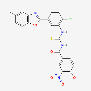 molecular formula C23H17ClN4O5S B5228538 N-({[2-chloro-5-(5-methyl-1,3-benzoxazol-2-yl)phenyl]amino}carbonothioyl)-4-methoxy-3-nitrobenzamide 