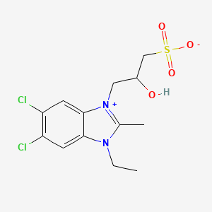 molecular formula C13H16Cl2N2O4S B5228567 3-(5,6-dichloro-1-ethyl-2-methyl-1H-benzimidazol-3-ium-3-yl)-2-hydroxy-1-propanesulfonate 