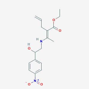 molecular formula C17H22N2O5 B5228574 ethyl 2-(1-{[2-hydroxy-2-(4-nitrophenyl)ethyl]amino}ethylidene)-4-pentenoate 
