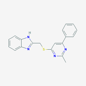 2-(((2-methyl-6-phenylpyrimidin-4-yl)thio)methyl)-1H-benzo[d]imidazole